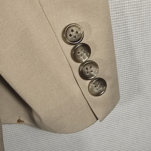 Hart Schaffner Marx Blazer Men's 41R Wool Beige Sports Coat Gold Trumpeter - Picture 9 of 10